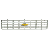 75-76 Chevrolet Grill, Silver with Foil Emblem Insert, Replacement