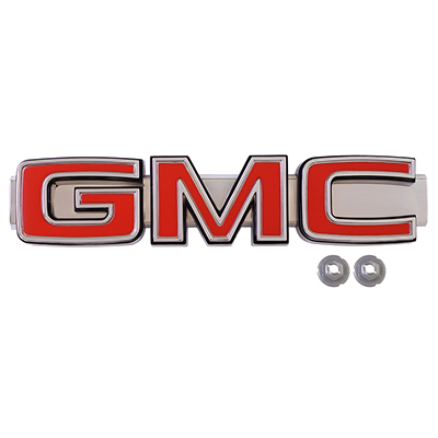 77-80 GMC Truck/Jimmy Grill Emblem, Chrome & Red