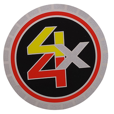 73-87 4X4 Truck Rally Hub Cap Emblem, Repro, Rear.