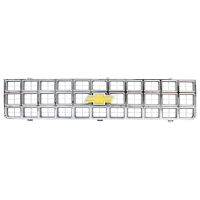 80 Chevrolet Grill, Chrome w/ Foil Emblem Insert, Replacement