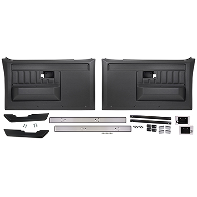 81-87 Chevrolet/GMC Truck Deluxe Door Panel Kit, w/o Switches, Black