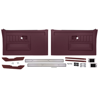 81-87 Chevrolet/GMC Truck Deluxe Door Panel Kit, w/o Switches, Burgandy