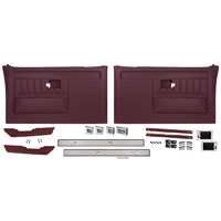81 Chevrolet/GMC Truck Deluxe Door Panel Kit, w/ Switches, Burgandy