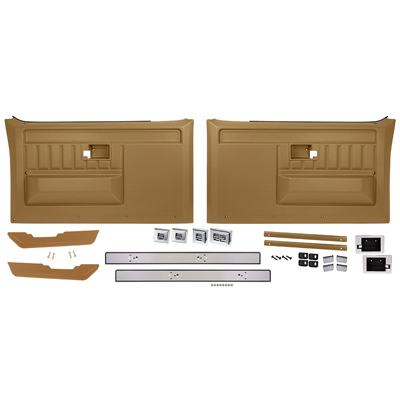 81 Chevrolet/GMC Truck Deluxe Door Panel Kit, w/ Switches, Saddle
