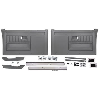 81 Chevrolet/GMC Truck Deluxe Door Panel Kit, w/ Switches, Gray