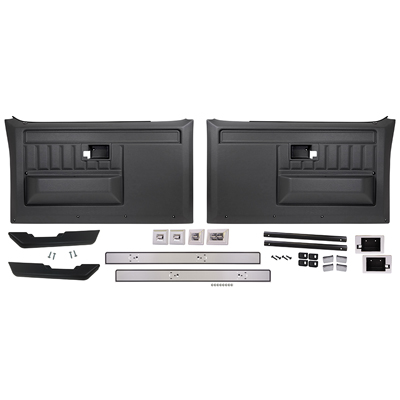 82-87 Chevrolet/GMC Truck Deluxe Door Panel Kit, w/ Switches, Black