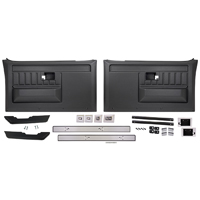 82-87 Chevrolet/GMC Truck Deluxe Door Panel Kit, w/ Switches, Black