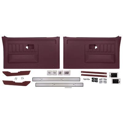 82-87 Chevrolet/GMC Truck Deluxe Door Panel Kit, w/ Switches, Burgandy