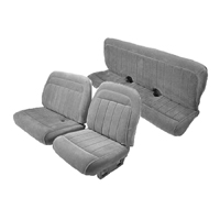88-91 EXT. Cab Front & Rear Seat Upholstery Set, Black