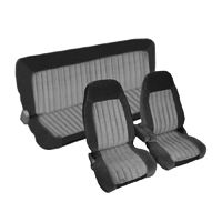 88-94 Ext Cab Front & Reat Seat Upholstery Set, Black/Charcoal
