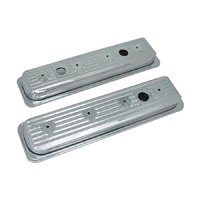 Small Block Valve Cover, Steel, Chrome, Pair