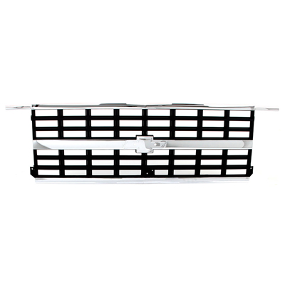89-91 Chevrolet Grill with Emblem Provision, Dual Headlights, Chrome/Dark Gray
