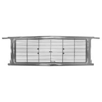 89-91 GMC Grill, Chrome, W/ DHL W/O GMC Emblem