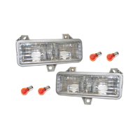 89-91 Custom Clear Park Light Lenses, SHL, Pair.