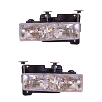 90-98 Custom Clear Composite Headlight Assy Set, LH & RH