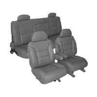95-98 Ext Cab Front & Rear Seat Upholstery Set, Black