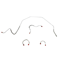 67-68 Camaro Front Brake Line Standard Drum 4 Pieces Stainless Steel