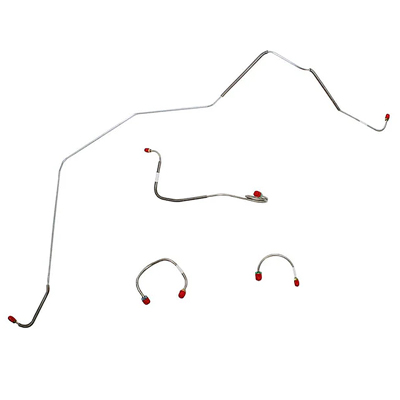 67-68 Camaro Front Brake Line Kit Power Drum 4 Pieces, Stainless Steel