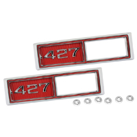 68 Chevrolet Passenger Car Front Fender Side Marker Light Bezels Chrome 