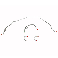 69 Camaro Front Brake Line Kit, Standard Drum 4 Pieces, Stainless Steel