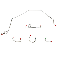 69 Camaro Front Brake Line Kit, Power Disc, Original Material, 4 Line Set