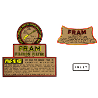 37-53 Chevrolet Full Size Car - Fram 3-Piece Oil Filter Decal Set