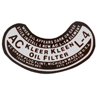 37-41 Chevrolet Car - Silver/Black Oil Filter Lid Decal