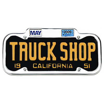 40-55 License Plate Frame, DMV Tags, Polished Aluminum