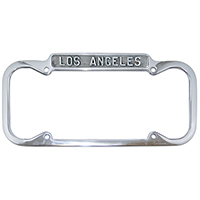 40-55 Chevrolet License Plate Frame, Los Angeles, Polished Aluminum