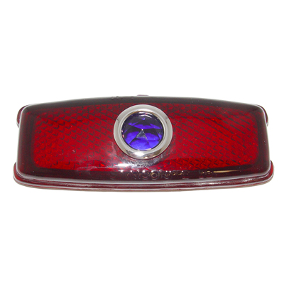 41-48 Chevrolet Fullsize Tail Lamp Lens, Red Glass w/ Blue Dot, Each