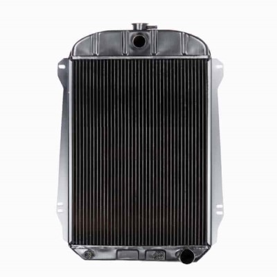 40-41 Chevrolet Passenger Car Radiator, V8 4-Row Conversion w/ Trans Cooler