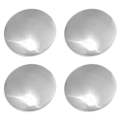 41-48 Chevrolet Passenger Car Hub Cap Set, Plain Polished Stainless Steel, 4-Pieces