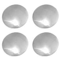 41-48 Chevrolet Passenger Car Hub Cap Set, Plain Polished Stainless Steel, 4-Pieces