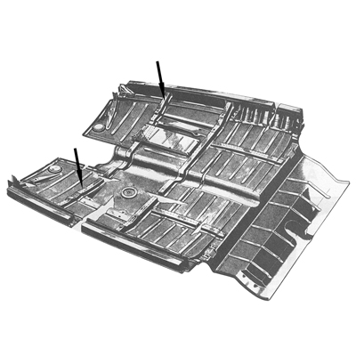 41-48 Chevrolet Full Size - Center Floor Pan Brace End Piece, LH or RH