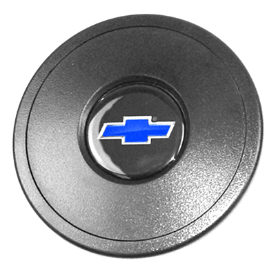 Volante Steering Wheel Horn Cap, Black Plastic W/ Blue Emblem.