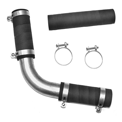 41 Chevrolet Full Size Car - Radiator Hose Kit, 3 Hoses, Metal Elbow, 4 Clamps, w/Out GM Script