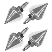 Chrome License Plate Bolts - Spike-Style, Set of 4 pcs