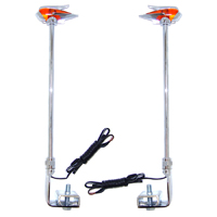 Classic Style Fender Guides, Chrome with Lighted Amber Top, Telescopic Post, Pair
