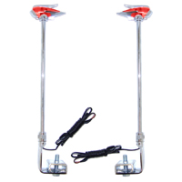 Classic Style Fender Guides, Chrome with Lighted Red Top, Telescopic Post, Pair