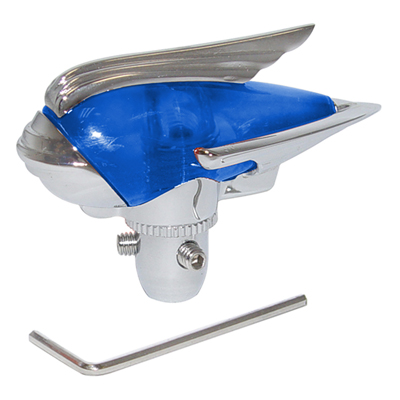 Classic Style Antenna Topper, Chrome / Blue