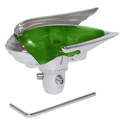 Classic Style Antenna Topper, Chrome / Green