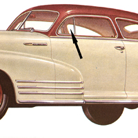 41-48 Chevrolet (except Fleetline, Convertible, 46-48 Wagon) LH or RH Clear Front Door Vent Glass