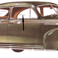 41-48 Chevrolet 2-Door Town Sedan Clear Front Door Glass