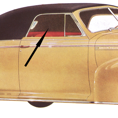 1941 Chevrolet Convertible Clear Front Door Glass