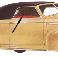 1941 Chevrolet Convertible Clear Front Door Glass