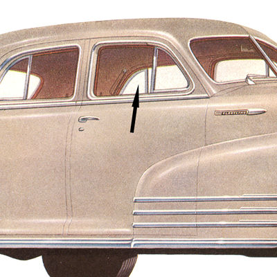 41-48 Chevrolet 4-Door Fleetline Clear Front Door Glass