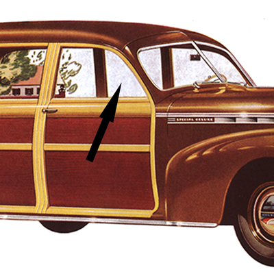 41 Chevrolet Station Wagon Clear Front Door Glass