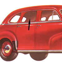 41-48 Chevrolet 4-Door Sedan (except Fleetline & Station Wagon) Clear Rear Door Glass