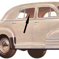 41-48 Chevrolet 4-Door Fleetline (model #1069) Clear Rear Door Glass