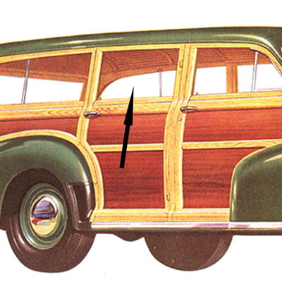 41 Chevrolet Station Wagon Clear Rear Door Glass